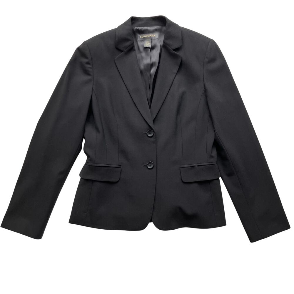 Banana Republic Classic Fit Wool Blazer Size 12 Black